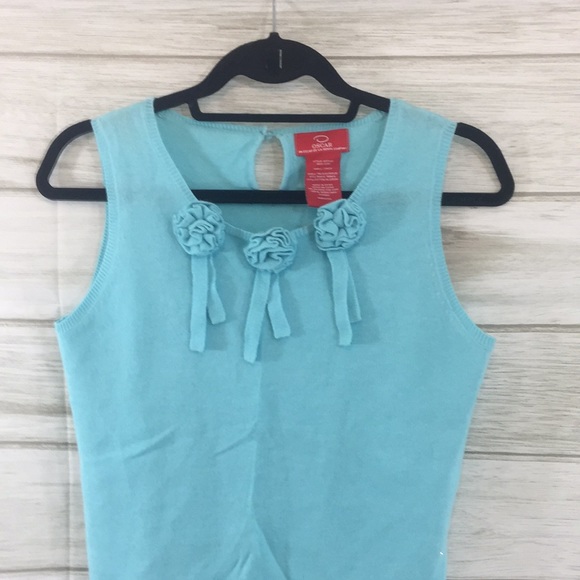 Oscar by Oscar De La Renta Teal Sweater Tank - Picture 2 of 9